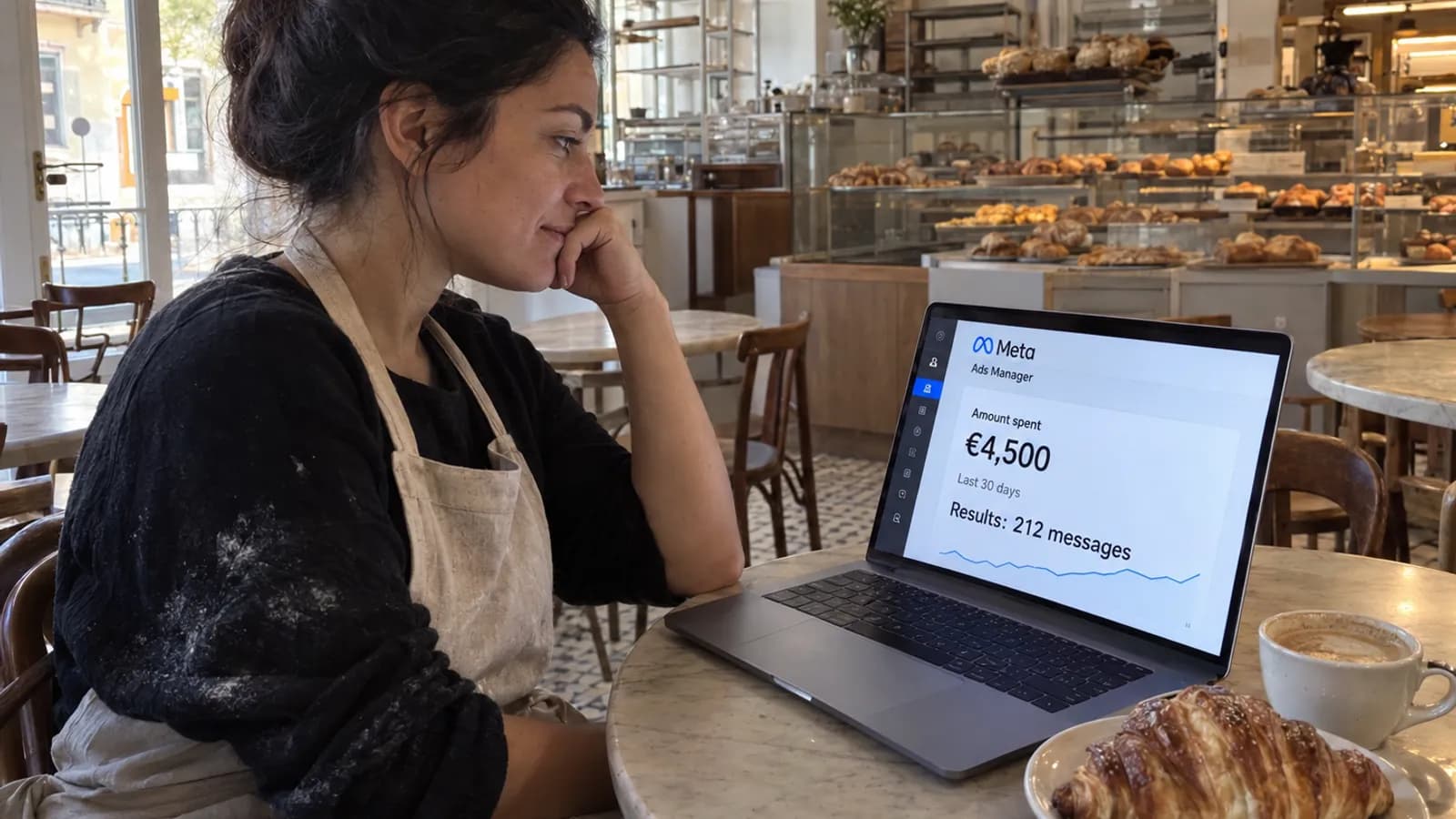 Calculator comparing monthly ad spend with a one-time website cost
